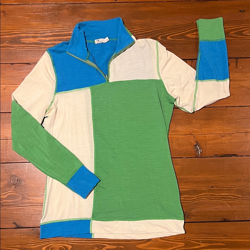 Neve - Women's Thermal 1/4 Zip Long Sleeve Top - Size L - Merino Wool & Silk
